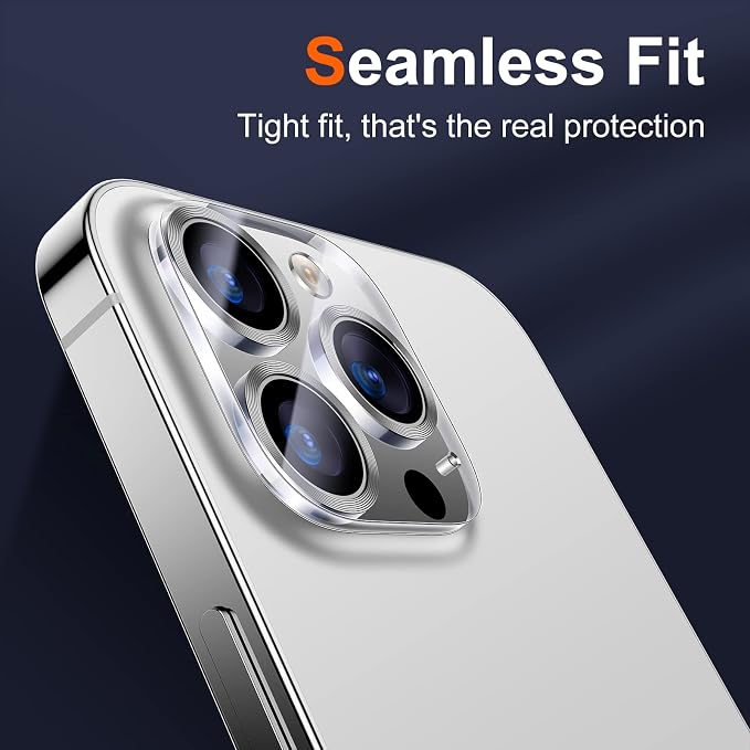UniqueMe 3 Pack Lens Protector for iPhone 12 Pro/Pro Max 6.1/6.7"-Silver | Tempered Glass, Case Friendly, New version, Scratch-Resistant, Easy Installation - Image 7