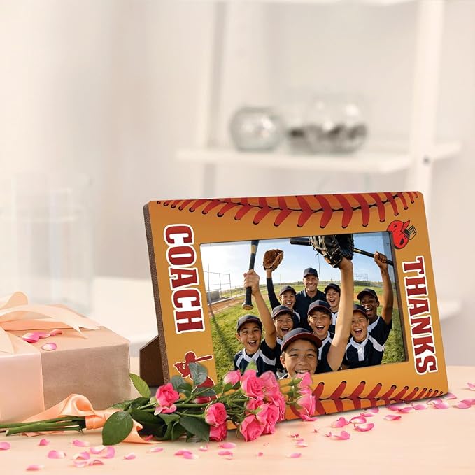 Thanks Coach Photo Frame, Baseball Picture Frame, Sports Themed Decor Tabletop Display Frames for Players and Coaches, Gift to Baseball Enthusiasts for 4x6 Inches Photos - Image 4