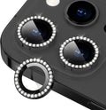 for iPhone 14 Pro/14 Pro Max Camera Lens Protector Diamond, Black | Individual Metal, 9H Hardness, Scratch Resistant, Shockproof, Drop Protection, Case Friendly, Stylish Accessories by Xfilm