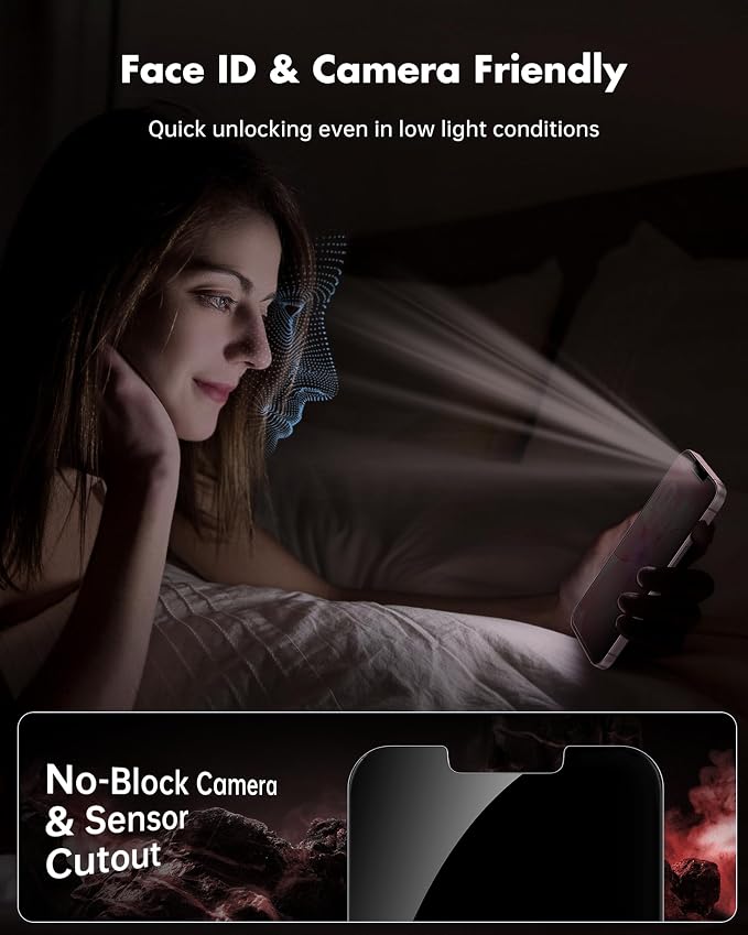 UNBREAKcable Privacy Screen Protector for iPhone 17e, 2-Pack | True 28° Anti-Spy, Shatterproof Tempered Glass, 9H Hardness, Easy Install, Bubble-Free, Anti-Scratch, Case Friendly - Image 3