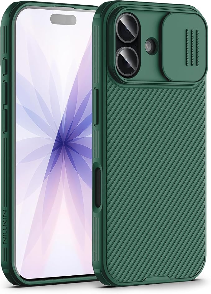 Nillkin for iPhone 17 Case with Slide Camera Cover & Thin Slim Fit | Shockproof Protective | Protector Privacy | Phone Case Camera Lens Protector, Green by Nillkin