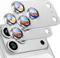 Uyiton for iPhone 17 Pro Camera Lens Protector, Metal Frame Glass Cover | Not Easy to Break, Strong Adsorption, Case-Friendly, Metal 9H Sapphire Glass Rear Camera Screen Cover, Silver, 2 Packs by Uyiton