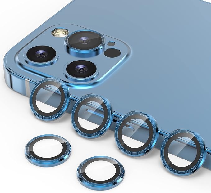 YWXTW [2 Pack Camera Lens Protector Compatible with iPhone 12 Pro Max 6.7 inch, [Installation Tray] Aluminum Alloy Tempered Glass Camera Circle Cover by YWXTW