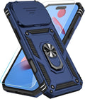 SunStory Phone Case for iPhone 17 Pro Max Case with HD Screen Protector & Slide Camera Cover & Rotated Ring Kickstand, [Military-Grade] Phone Case for iPhone 17 Pro Max, Blue by SunStory