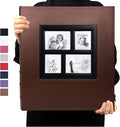 RECUTMS Photo Album 4x6 Pictures 600 Pockets Large Leather Baby Album Brown | Horizontal Vertical Pockets, Family PhotoBook with Front Window, Black Pages, Graduation Wedding Memory Book, Large Capacity by RECUTMS
