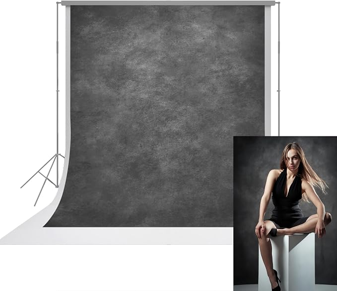 UrcTepics 5×7 ft Abstract Grey Vintage Photography Backdrops, Classic Abstract Texture Backdrop for Headshots and Portraits, Retro Photo Background for Studio and Events. by UrcTepics