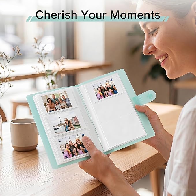 Kpop Card Holder Book with 240 Pockets - Mini Photo Album for 3.5 x 2.25 Inch Film & Photocard, Small Wallet Scrapbook Albums Holder Set for Collect Personalized Cards, Pictures, Postcards (Blue) - Image 6