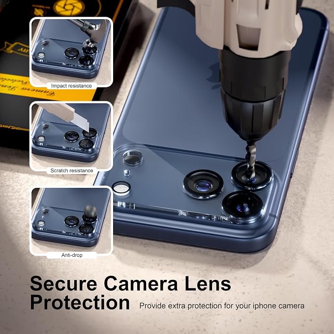 for 6 Pack iPhone 17 Pro Camera Lens Protectors, Clear | [Drop Protection] [Case Friendly] [Easy Installation] 9H Tempered Glass Camera Screen Protector Cover Accessories 6.3-inch - Image 4