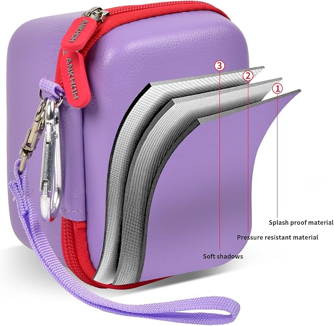 ANKHOH Case for Polaroid Go Gen 2/3, for Polaroid Go 9035/9071/9070 | PU shell with padded interior and removable wrist strap stores film, photos and cables, Case Only - Image 5
