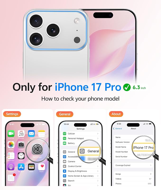 FNTCASE for iPhone 17 Pro Case, Fit for Magsafe, Screen Protector, Hot Pink | Full Camera Protection, Translucent Matte, 14FT Military Grade Drop Proof, Shockproof Protective Phone Cover - Image 2