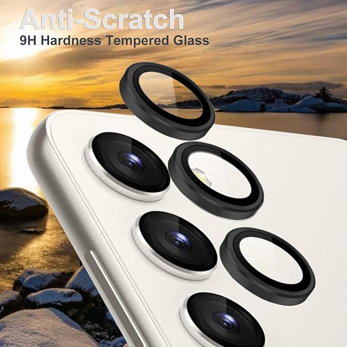 Camera Lens Protector for Samsung Galaxy A54, Black | AR+AF, 9H Tempered Glass, Individual Metal Ring, Anti Glare, Fall Protection, Camera Screen Cover - Image 6