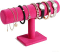 TENINYU Hovering T-Bar Bracelet Necklace Earring Bangle Pendants Anklet Tower Watch Key Jewelry Display Stand for Home Organization (Rose Red) by TENINYU
