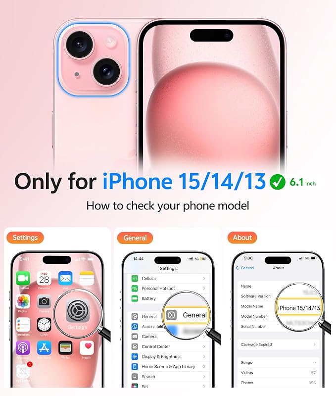 FNTCASE for iPhone 15/14/13 Case, Fit for Magsafe, Glass Screen Protector | Translucent Matte, Magnetic Phone Cases, 14FT Military Grade Drop Protection, Slim Shockproof Protective Cover, Light Pink - Image 2
