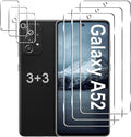 [3+3 Pack] Galaxy A52 5G Screen Protector + Camera Lens Protector, 9H Tempered Glass Film, Scratch Resistan, Easy Installation, Bubble Free, HD Screen Protector for Samsung Galaxy A52 5G/4G/A52s 5G by LXXMSXH