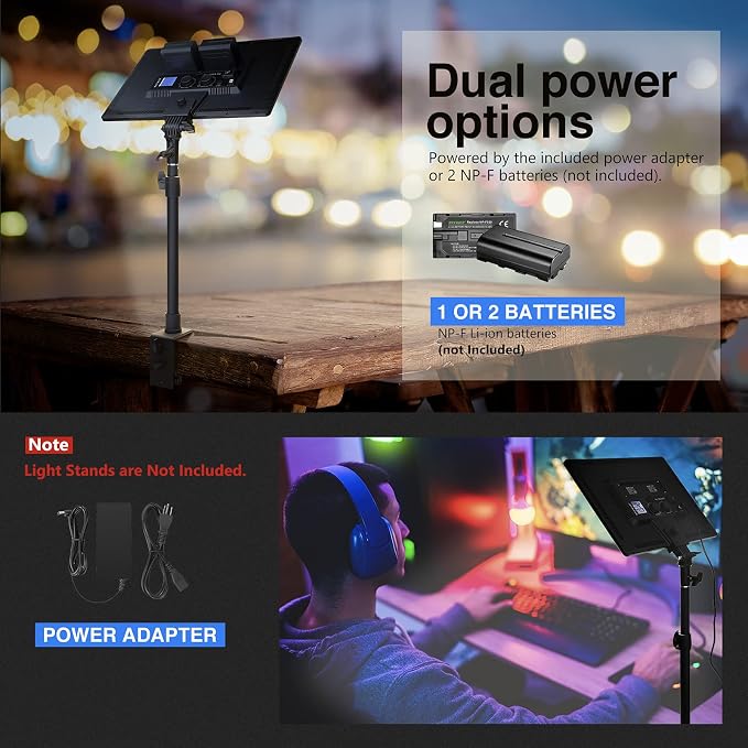 NEEWER NL288 LED Video Light with 2.4G Remote, 45W 4800Lux 3200K-5600K | CRI97+, Dimmable, Bi Color 18" Soft Light Panel, for Photography YouTube Live Stream Game Zoom Meeting(Battery Not Included) - Image 6