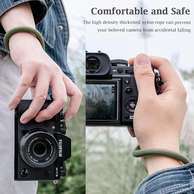 VOVMOEYA Camera Wrist Strap Rope,Camera Hand Strap Compatible with Fujifilm Nikon Canon Sony DSLR Camera - Green - Image 4