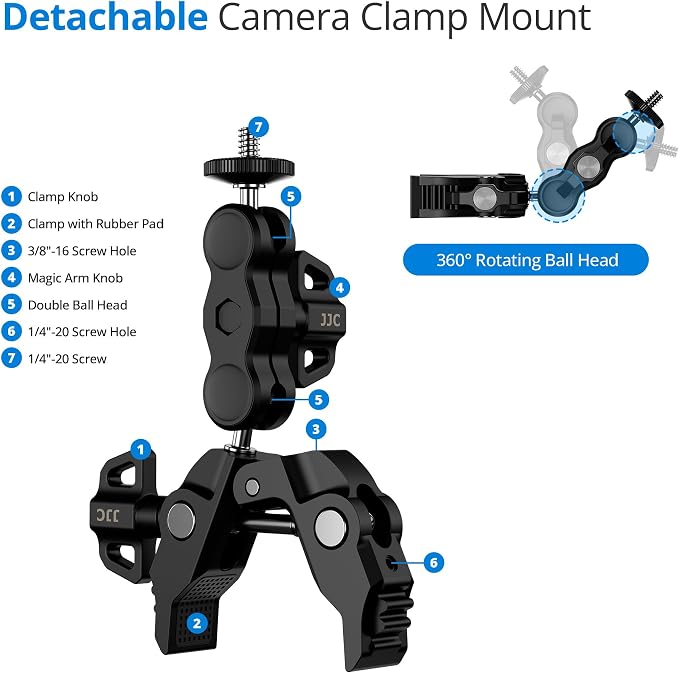 25.6" Camera Tripod Umbrella with Super Clamp for Mirrorless Camera Xbotgo | 360° Adjustable,Weather Guard Umbrella Sunshade,for Canon Nikon Sony Fujifilm Xbotgo Falcon Cameras Outdoor Photographing - Image 5