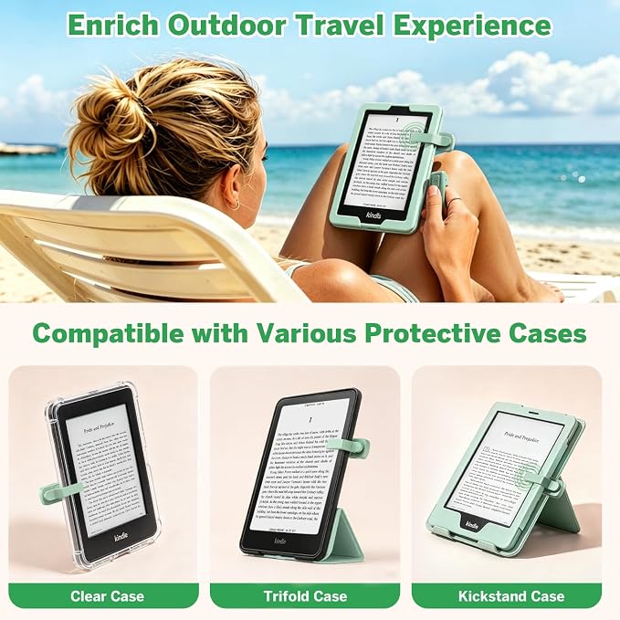 Page Turner Ring for Kindle,Remote Control for iPhone iPad Tablets eReaders | Clicker Page Turner for Kindle Accessories for Camera Video Record&Shutter Selfie with Storage Bag, Fits Thick Cases (Green) - Image 6