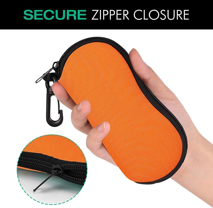 MoKo Sunglasses Soft Case Ultra Light Neoprene Zipper Eyeglass Case for Men Women - Image 5