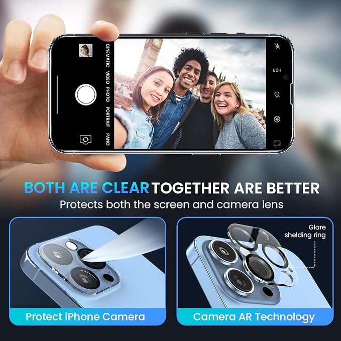 Fotbor for [3+3 Pack] iPhone 13 Pro Max Screen Protector with Camera Lens Protector, 9H Tempered Glass Case Friendly Film with Easy Installation Kit 6.7'' - Image 9