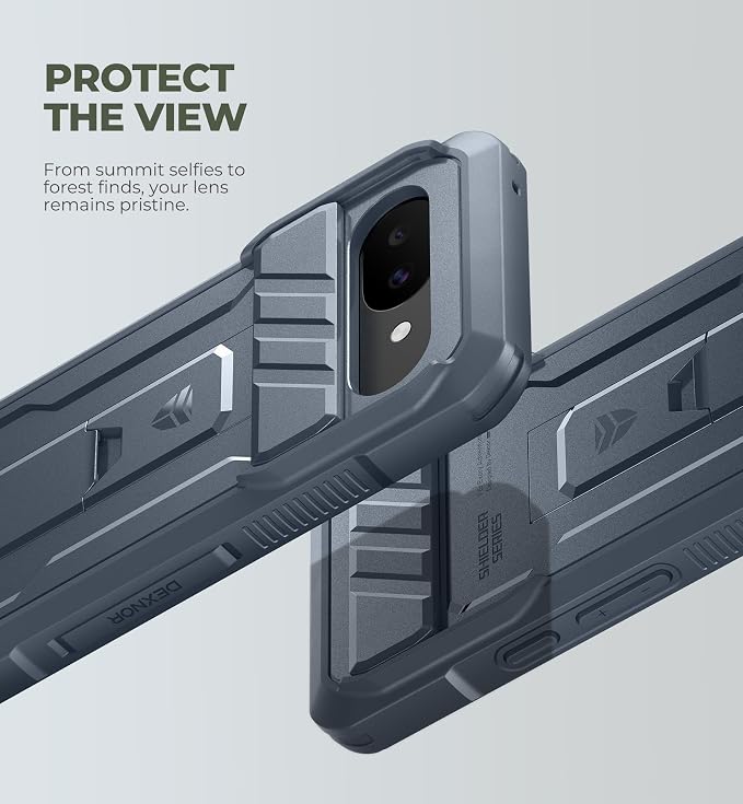Dexnor for Google Pixel 10a Case with Slide Camera Cover & 2 Front Frames & Built-in Screen Protector & Kickstand, Full-Body Shockproof Protective Cover Heavy-Duty Rugged Bumper Cases,Navy Blue(2026) - Image 3