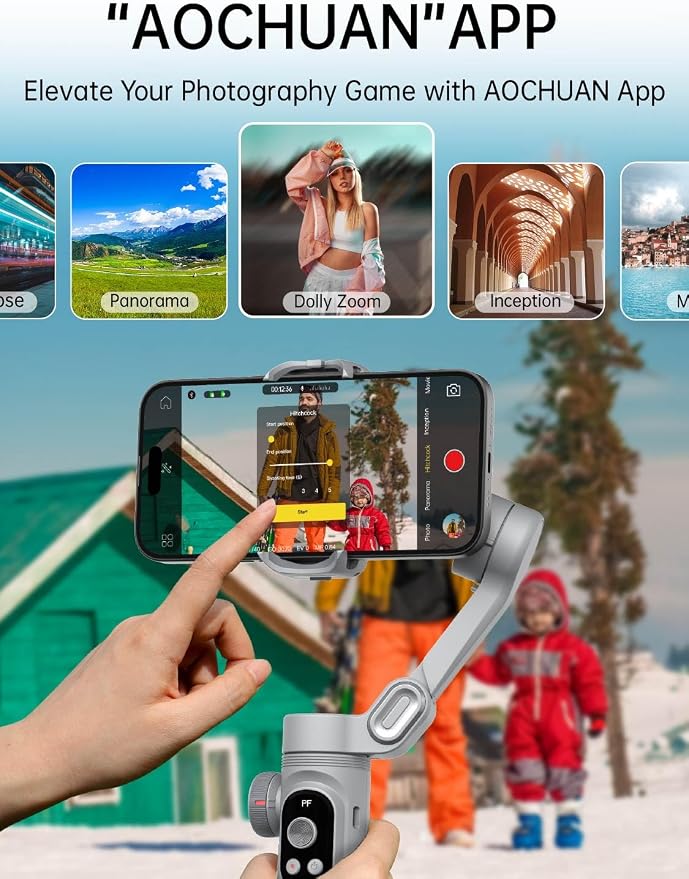 AOCHUAN Gimbal Stabilizer for Smartphone, 3-Axis Portable iPhone Gimbal w/OLED Display for iPhone/Andriod, Phone Gimbal with Face/Object Tracking for Tiktok YouTube Vlog-Smart X Pro Gray - Image 7