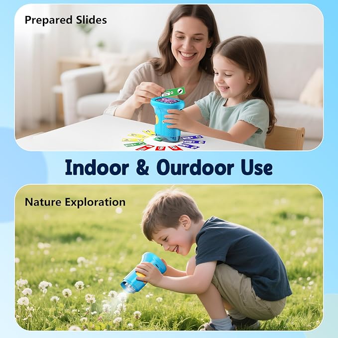 Odatay 4K 1000X Digital Microscope for Kids with 32G Card, Long Distance Viewing & 2.4" Screen Portable Handheld Edu Toys for Age 3-12 Exploring Bugs Plants at Home Classroom & Outdoor Travel, Blue - Image 7