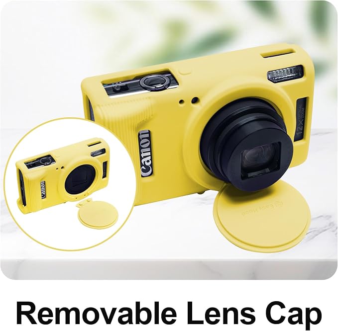 Easy Hood Camera Case for Canon ELPH 360/IXUS 285 HS/IXY 650 Camera,Yellow | With Removable Lens Cover,Soft Silicone Protective Case,Anti-Scratch,Dustproof,Shockproof,Enhanced Grip,Camera Accessories - Image 2