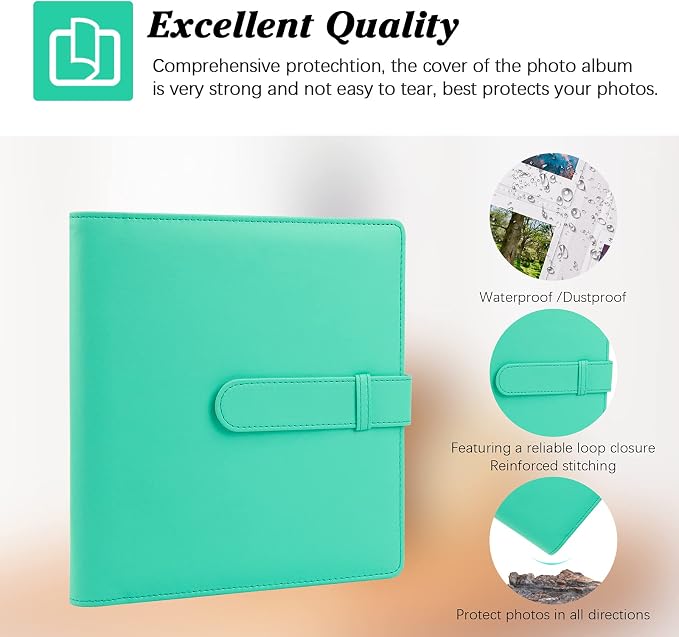 256-pocket Instant Photo Album for Fujifilm Instax mini Photo, Green | Album Book for PoIaroid Instant Camera, for Wedding Anniversary Birthday Travel Memories, Keep Your Unique Memories Safe - Image 6