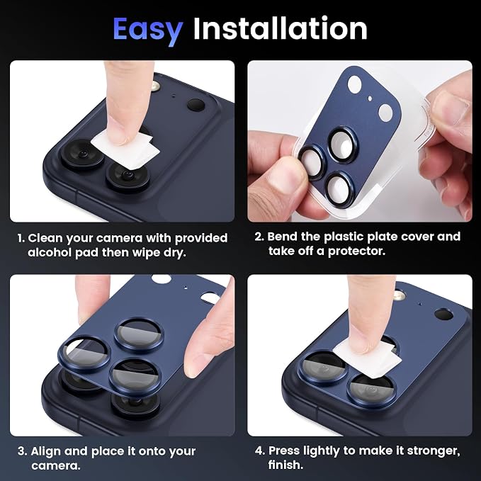 Tensea for iPhone 17 Pro Max Camera Lens Protector | Metal Aluminum Alloy Tempered Glass Cover Camera Screen Protector Accessories, Case Friendly - Image 7