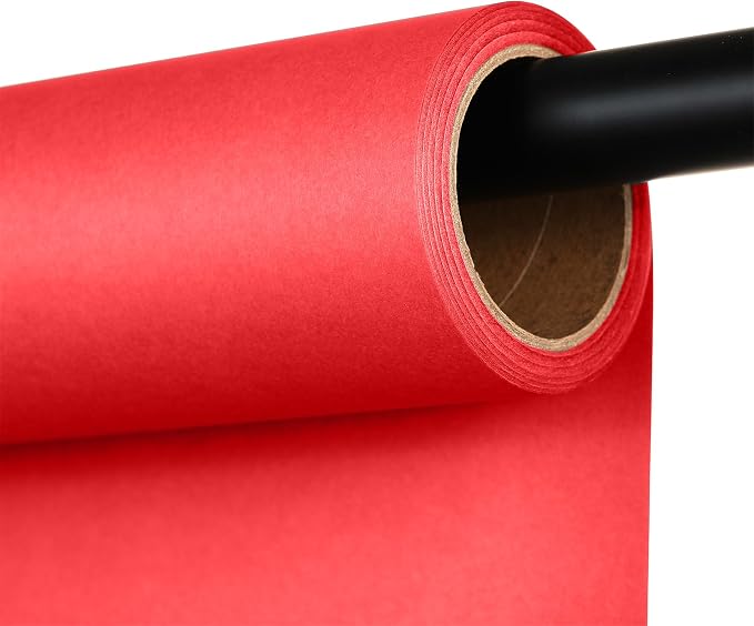 Red Seamless Paper Backdrop, Red Backdrop 86" x32.8' | Heavyweight matte backdrop paper with non-reflective surface for photoshoots, portraits, videos and studio photography. by Unknown