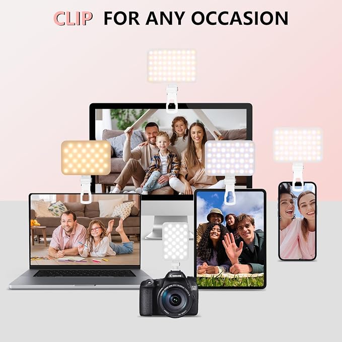 BANSINE LED Phone Light - USB-Rechargeable Portable Photo Light with 97+ CRI, Up to 6500K Color Temperature for Selfie, Zoom Conference, Video, Makeup and Live Stream - Image 8
