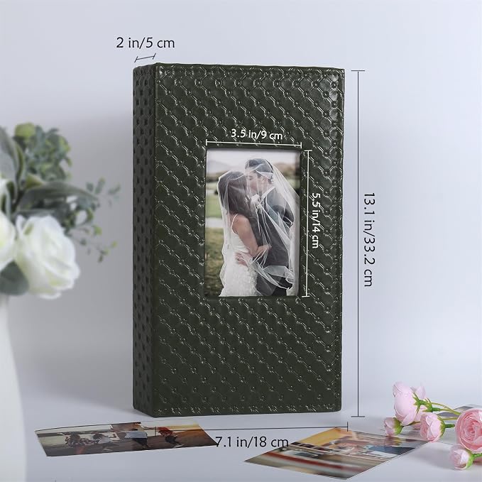 RECUTMS Photo Album 4x6 Pictures, 300 Pockets Large Capacity Picture Album | Acid-Free Black Pages, Leather Cover, Horizontal Pockets, Custom Photo Cover, Perfect for Wedding, Family&Trave - Image 5