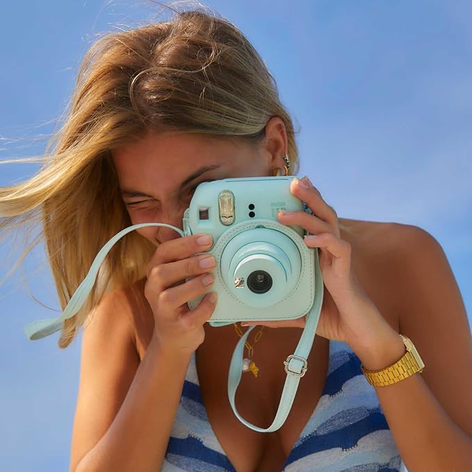 CAIYOULE Camera Case for Fujifilm Instax Mini 12 Instant Film Camera | Protective Camera Case, Camera Crossbody Bag for Fuji Mini 12 with Photo Album, Adjustable Shoulder Strap, Mint Green - Image 7