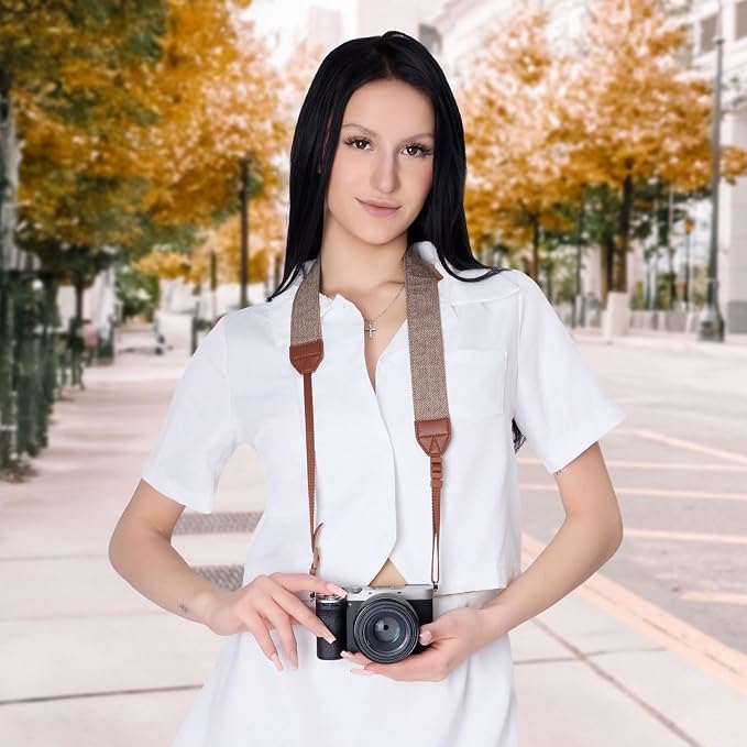 Camera Strap, Premuim Cotton Neck Shoulder Strap, Adjustable Neck Belt | Vintage Camera Strap with Quick Release Buckles, Adjustable Shoulder Straps for All DSLR SLR Most Digital Cameras - Image 6