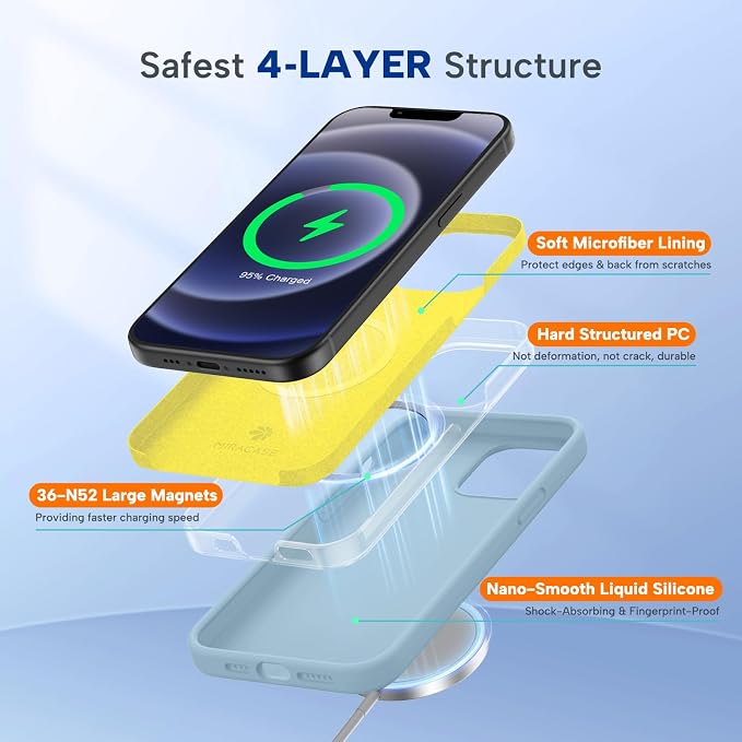 Miracase Magnetic for iPhone 12 Case/iPhone 12 Pro Case, Clove Purple | Compatible with MagSafe, Anti-Scratch Microfiber Lining, Premium Silicone Shockproof Drop Protection Phone Case for 12/12 Pro - Image 3