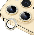 for iPhone 14 Pro/14 Pro Max Camera Lens Protector Glitter, Gold | Individual Metal, 9H Hardness, Scratch Resistant, Shockproof, Drop Protection, Case Friendly, Stylish Accessories by Xfilm