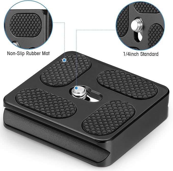 Frienda Quick Release Plate Tripod 1/4-20 DSLR,Pu40,Black | Tripod Mount Plate, Camera Tripod Mount for DSLR Camera Tripod Ball Head , Metal, 1.9 x 1.5 x 0.4 Inch - Image 3