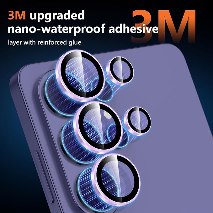 for Samsung Galaxy S26 Ultra Camera Lens Protector, Individual Metal Ring Tempered Glass Lens Cover, [Strong Adsorption] Scratch Resistant Ultra-Thin HD Clear Lens Cover, 1 Set-Purple Ring - Image 4