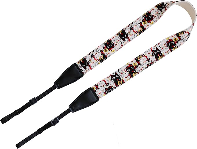 UNIKSTRAP Original Design Japanese Lucky Style Fortune Cat Adjustable Camera Strap, Neck Shoulder Belt Fit for Canon Nikon Sony Olympus Mirrorless & DSLR Camera etc. - Image 2