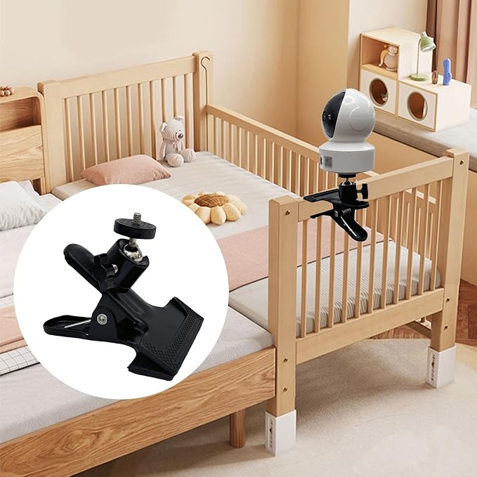Universal Camera Clamp Mount with 360-Degree Swivel Head, 1/4 Inch Screw, Black (1 Pack) - Image 2