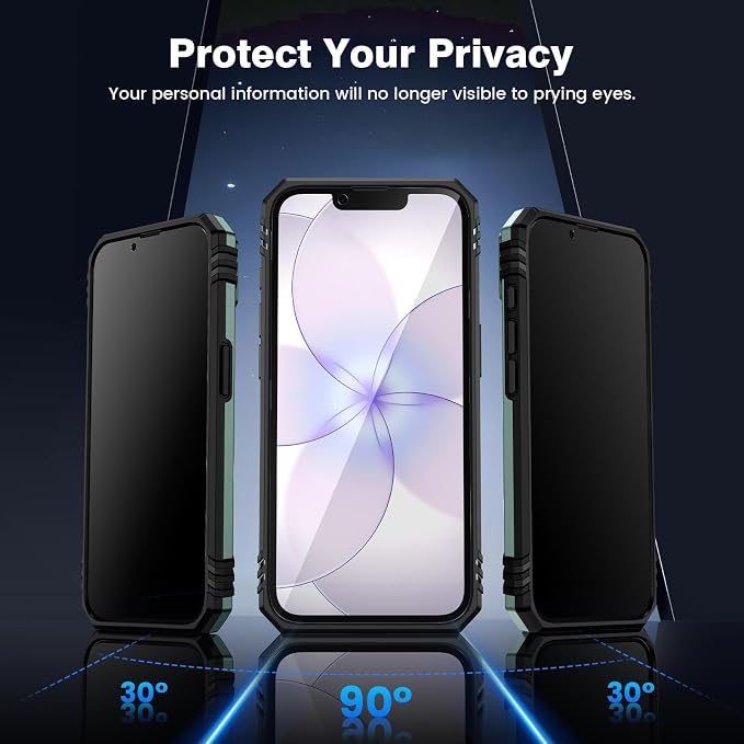 VEGO for iPhone 17e/ iPhone 16e Case with Privacy Screen Protector | Slide Camera Cover & Ring Kickstand Military Grade Heavy Duty Protection Cover for iPhone 17e 5G 6.1 Inch - Light Green - Image 3