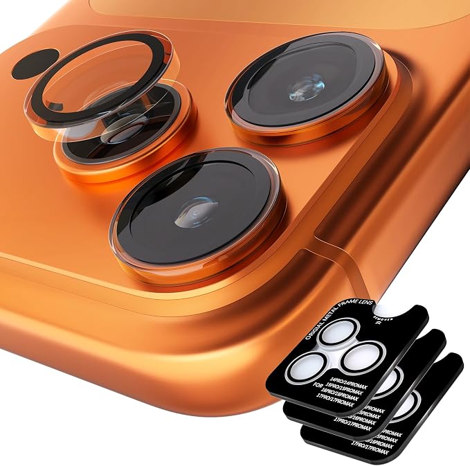 (3 Sets) Orzero Camera Lens Protector Compatible for iPhone 17 Pro&17 Pro Max&16 Pro&16 Pro Max&15 Pro&15 Pro Max&14 Pro&14 Pro Max, [EZ Install] [Case-Friendly] 9H Tempered Glass Bling Lens Cover, Military-Grade Shockproof, HD Clarity Anti-Glare - Tra... by JumpIntoOrzeroLet%E2%80%99sExploreLikeNeverBefore