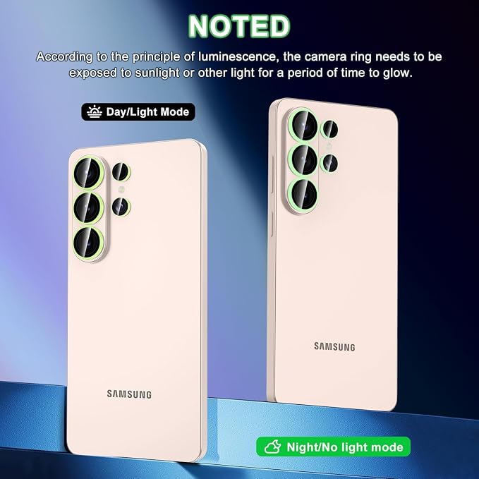 for Samsung Galaxy S26 Ultra Camera Lens Protector, Individual Metal Ring Tempered Glass Lens Cover, [Strong Adsorption] Scratch Resistant Ultra-Thin HD Clear Lens Cover, 1 Set-Yellow Shine - Image 2
