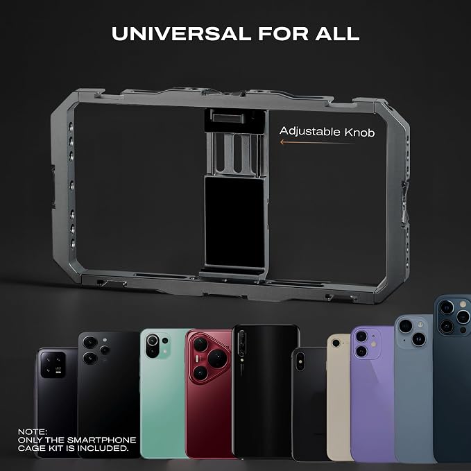 C Coiro Universal Smartphone Phone Cage with Leather Shoulder Strap, Phone Stabilizer for Video Recording and Vlogging for iPhone 17 16 15 for Samsung for Pixel and Other Android Phones - Image 3