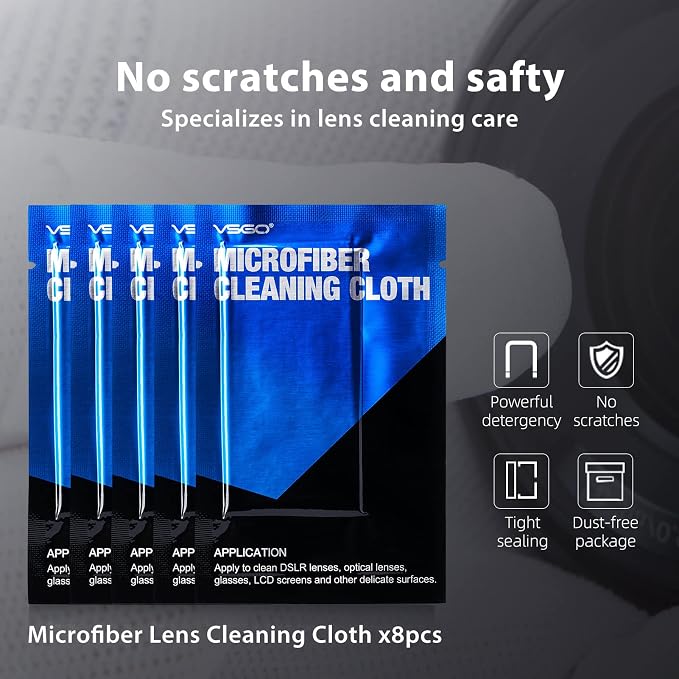 VSGO 11-in-1 Camera Lens Cleaning Kit | Air Blower, Lens Cleaning Pen, Microfiber Cleaning Cloth Included, Camera Cleaning Kit for Mirrorless and DSLR, VS-A8E - Image 9