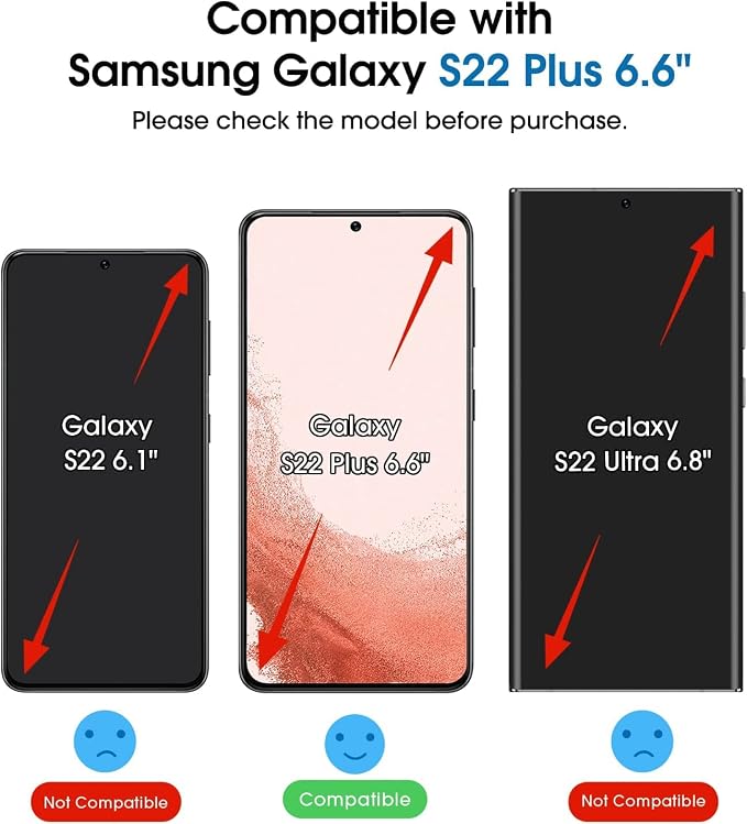 amFilm OneTouch for Samsung Galaxy S22+ Plus Screen Protector TemperedGlass | Auto-Alignment, 30s Install, Bubble Free, Scratch & Drop Protection, HD Clear, Camera Lens Protector, 2+2 Pack (S22P-6.6'') - Image 2