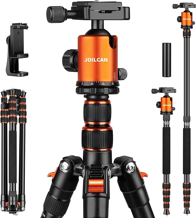 80/85 inches Heavy Duty Tripod for Camera Phone, 85" Camera Tripod Monopod | Tripod Stand for DSLR Binoculars Spotting Scope Camcorders Video, 360 Degree Ball Head, 35 lbs Loads by Victiv