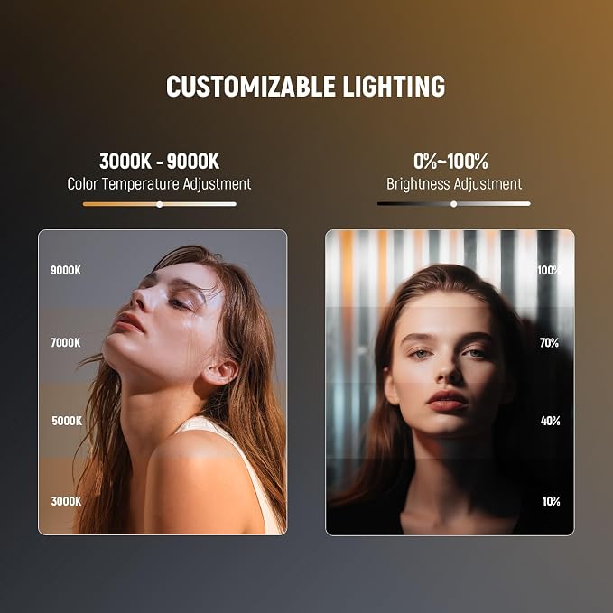 NEEWER Entry Level Version Magnetic LED Camera Light, 96 LEDs Bi Color Small Clip On Panel Light, 2000mAh 3000K-9000K CRI80+, 3 Cold Shoes 1/4" Thread for Tripod, Video Recording Selfie Lighting, N96 - Image 3