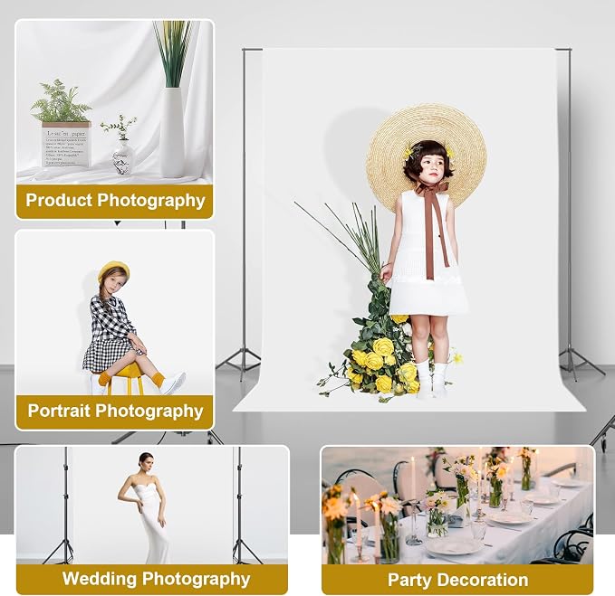 3.2x5ft White Screen Backdrop Small, Non-Reflective Fabric Backdrops | Wrinkle Resistance Seamless Background Curtain, White Photography Background for Streaming, Studio Portrait Shoots - Image 5